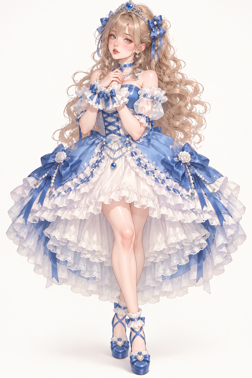 青リボンの姫ロリータの着用例