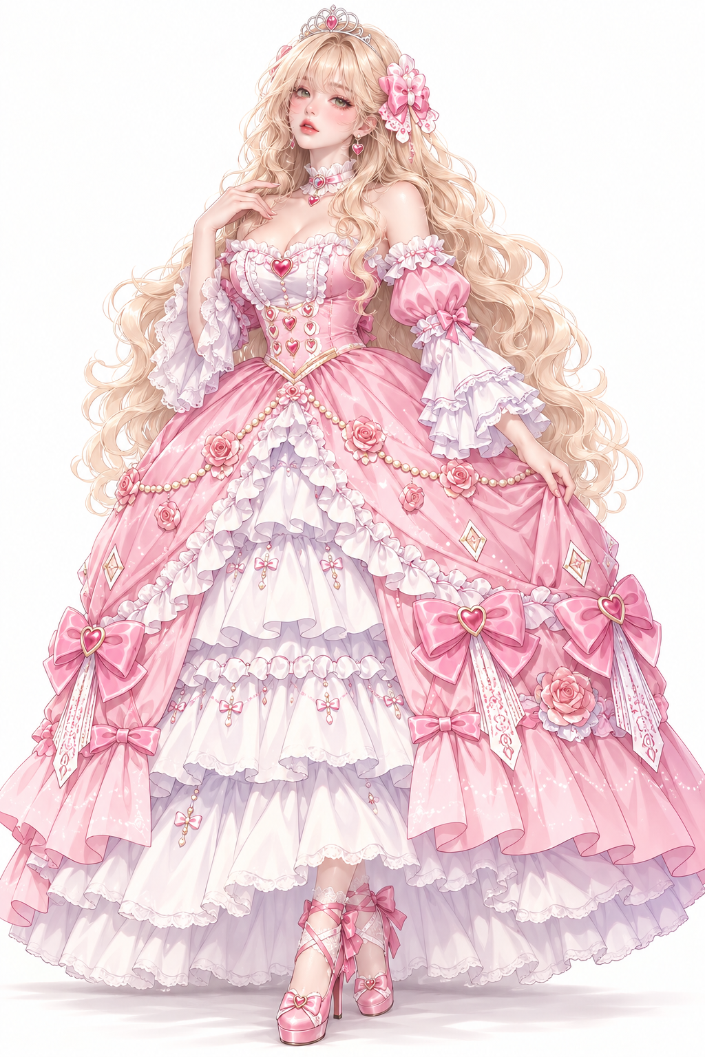 桃色ジュエルの姫ロリータの着用例